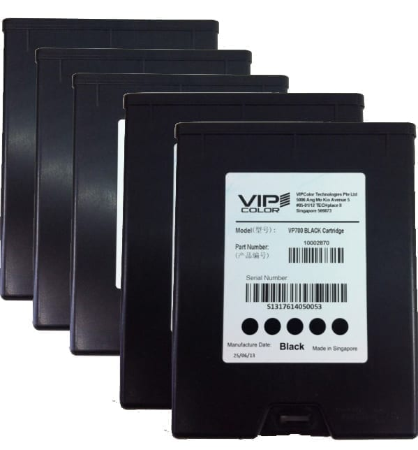 VIPColor VP-600-AS05A BLACK INK CARTRIDGE(K) 5 PACK (VP500/VP600)