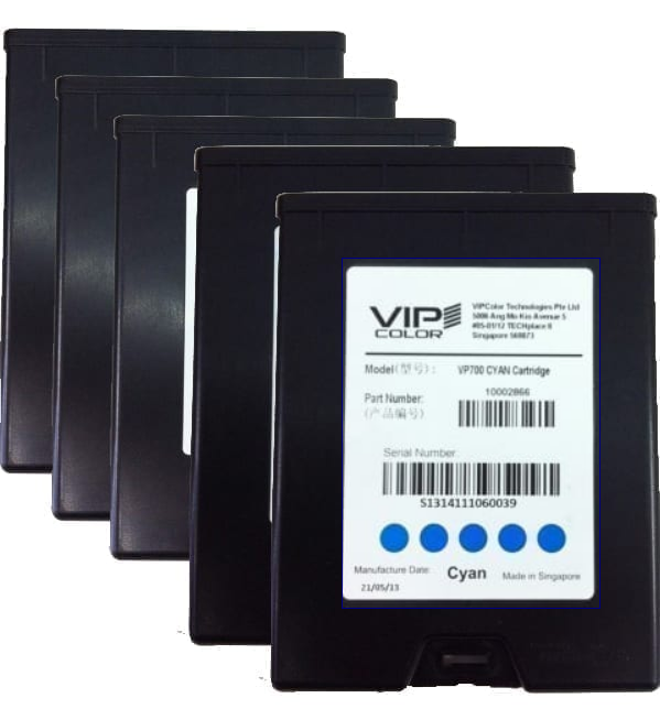VIPColor VP-600-AS02A CYAN INK(C) 5 PACK CARTRIDGE (VP500/VP600)