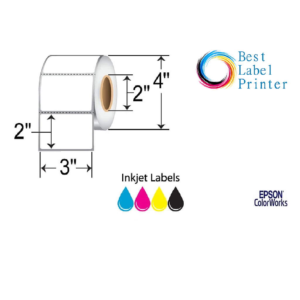 [C35MD004] 3" x 2" Epson ColorWorks Media Premium Matte Labels (C3500/C4000 Series) (2"CORE/4"OD)