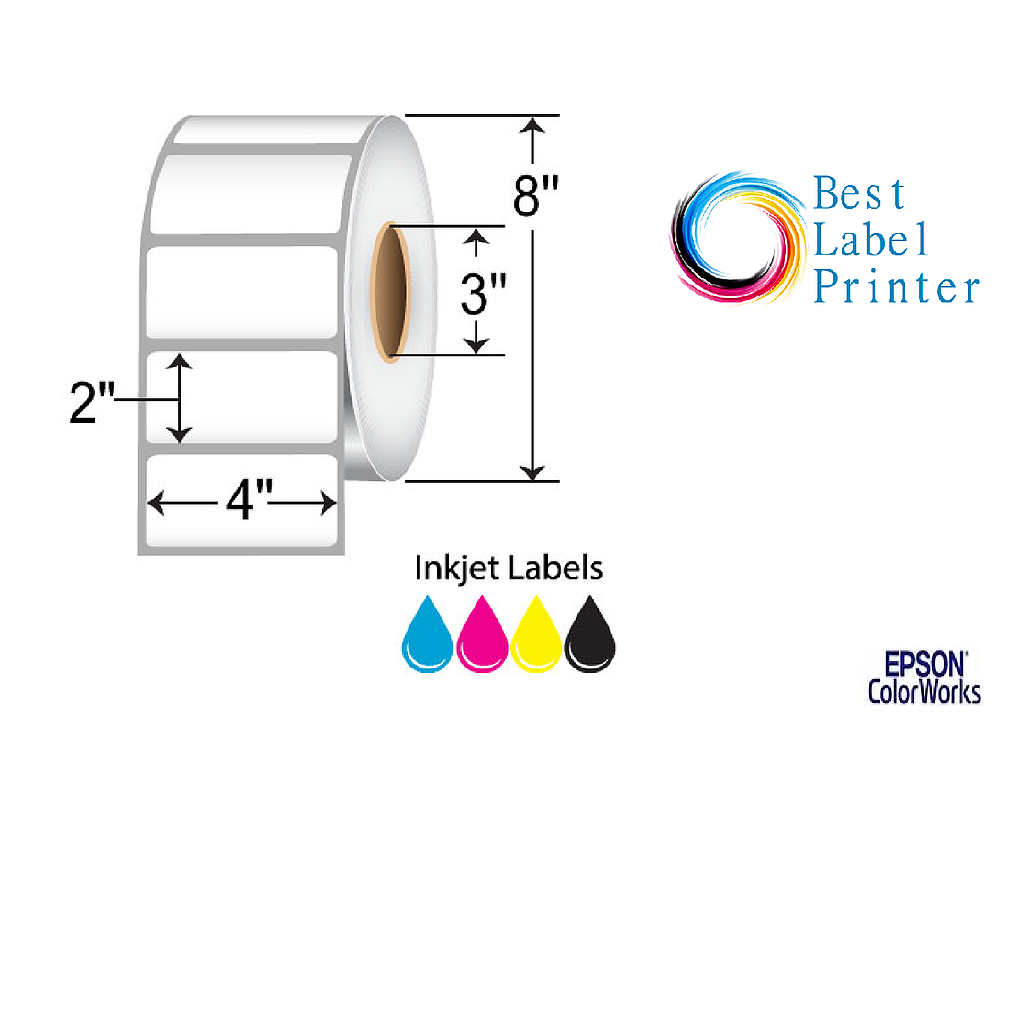 4" x 2" Epson ColorWorks Media High Gloss Labels (C6000/C7500 Series) (3"CORE/8"OD)