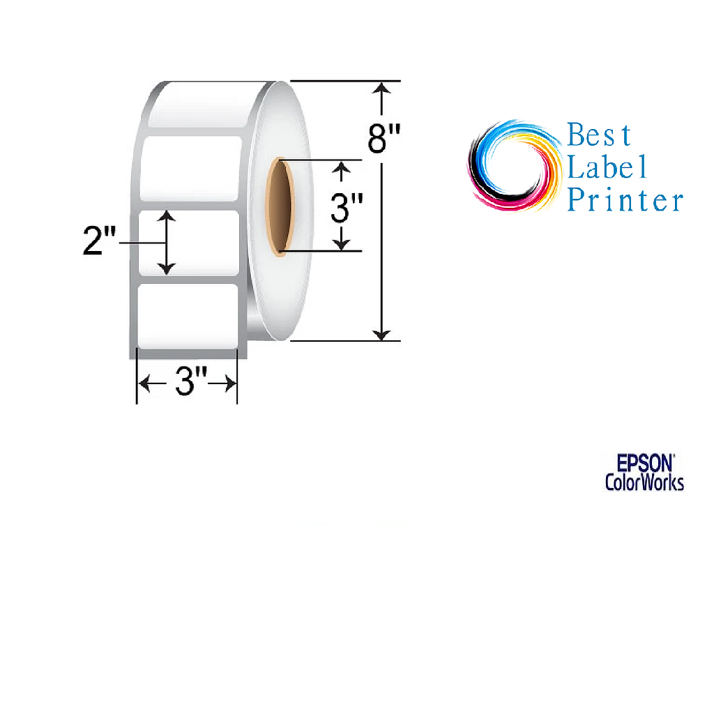 3" X 2" EPSON COLORWORKS MEDIA HIGH GLOSS LABELS (COLORWORKS C6000/C7500 SERIES) (3"CORE/8"OD)