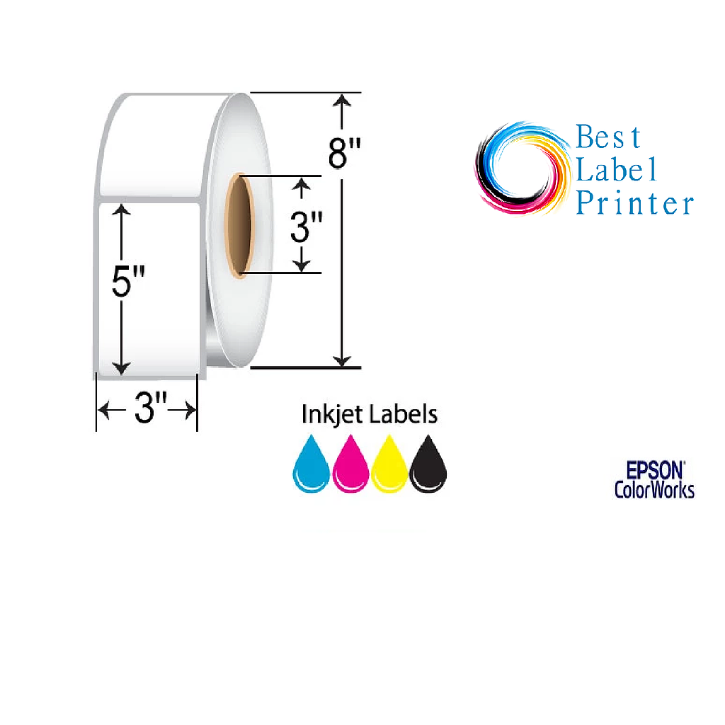 [C60GD005] 3" x 5" Epson ColorWorks Media High Gloss Labels (C6000/C7500 Series) (3"CORE/8"OD)