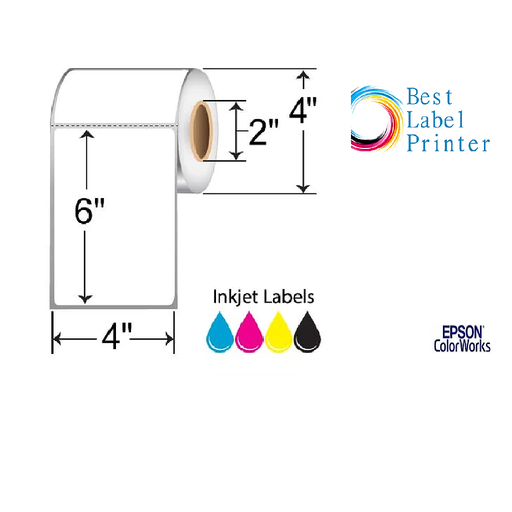 4" x 6" Epson ColorWorks Media Premium Matte Labels (C4000/C3500 Series) (2"CORE/4"OD)