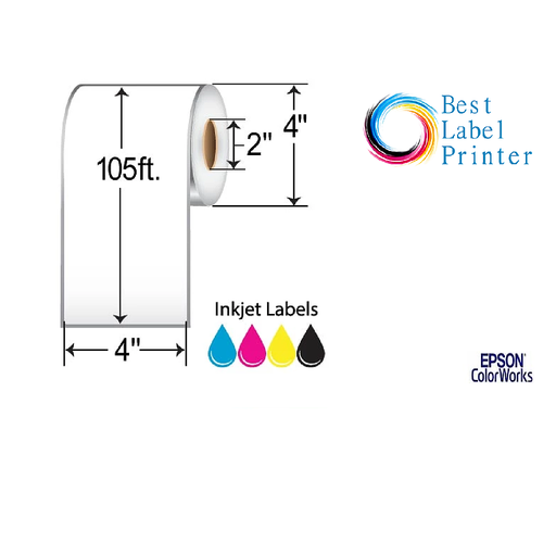 [C35MC003] 4" x 105' Epson ColorWorks Media Premium Matte Labels (C3500/C4000 Series) (2"CORE/4"OD)
