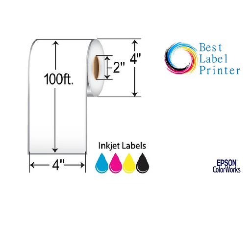 [C35GC003] 4" x 100' Epson ColorWorks Media High Gloss Labels (C3500/C4000 Series) (2"CORE/4"OD)