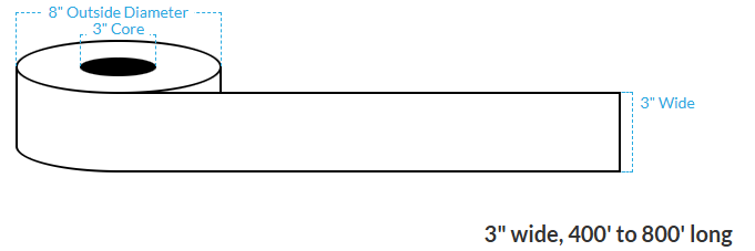 [100957-3X8-MWB-184-1010000] 3" X 500' VIPColor VP660 Matte White BOPP (Continuous) Roll Labels (3"Core/8"OD)