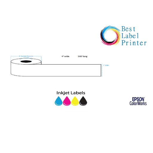 [C60GC003] 4" X 500' EPSON COLORWORKS MEDIA HIGH GLOSS LABELS (COLORWORKS C6000/C7500 SERIES) (3"CORE/8"OD)