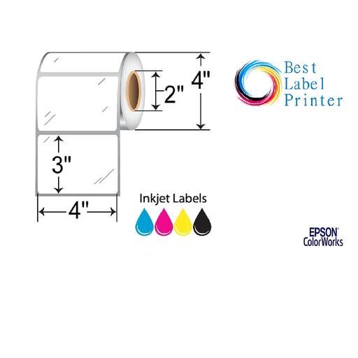 [C35CD002]  4" X 3" EPSON COLORWORKS MEDIA DURABLE MATTE SYNTHETIE LABELS (COLORWORKS C3500/C4000 SERIES) (2"CORE/4"OD)