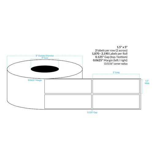 [102858-3X8-CPH-129-2000000] 1.5" x 3" 2 ACROSS CRYSTAL PATTERN HOLOGRAPHIC {SQUARE CORNERS} Roll Labels (3"CORE/8"OD)