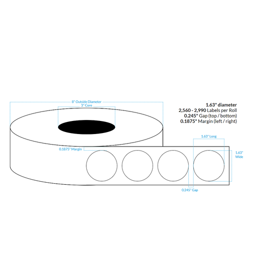 [100262-3X8-CPH-129-1100000] 1.63" CRYSTAL PATTERN HOLOGRAPHIC {CIRCLE} Roll Labels w/Timing Marks  (3"CORE/8"OD)