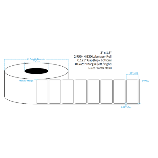 [100472-3X8-CPH-129-1000000] 3" x 1.5"  CRYSTAL PATTERN HOLOGRAPHIC {ROUNDED CORNERS} Roll Labels  (3"CORE/8"OD)