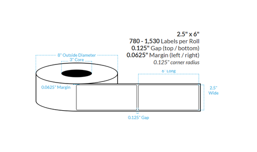 [100530-3X8-CPH-129-1000000] 2.5" x 6"  CRYSTAL PATTERN HOLOGRAPHIC {ROUNDED CORNERS} Roll Labels (3"CORE/8"OD)